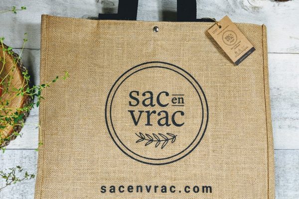 Sac d'épicerie réutilisable en toile de jute