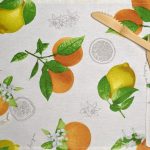 NAPPERONS DE TABLE POUR LA CUISINE « MOTIF AGRUMES »