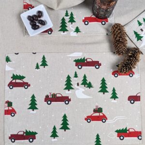 Napperons de table au motif Sapins de Noël-Sac en vrac